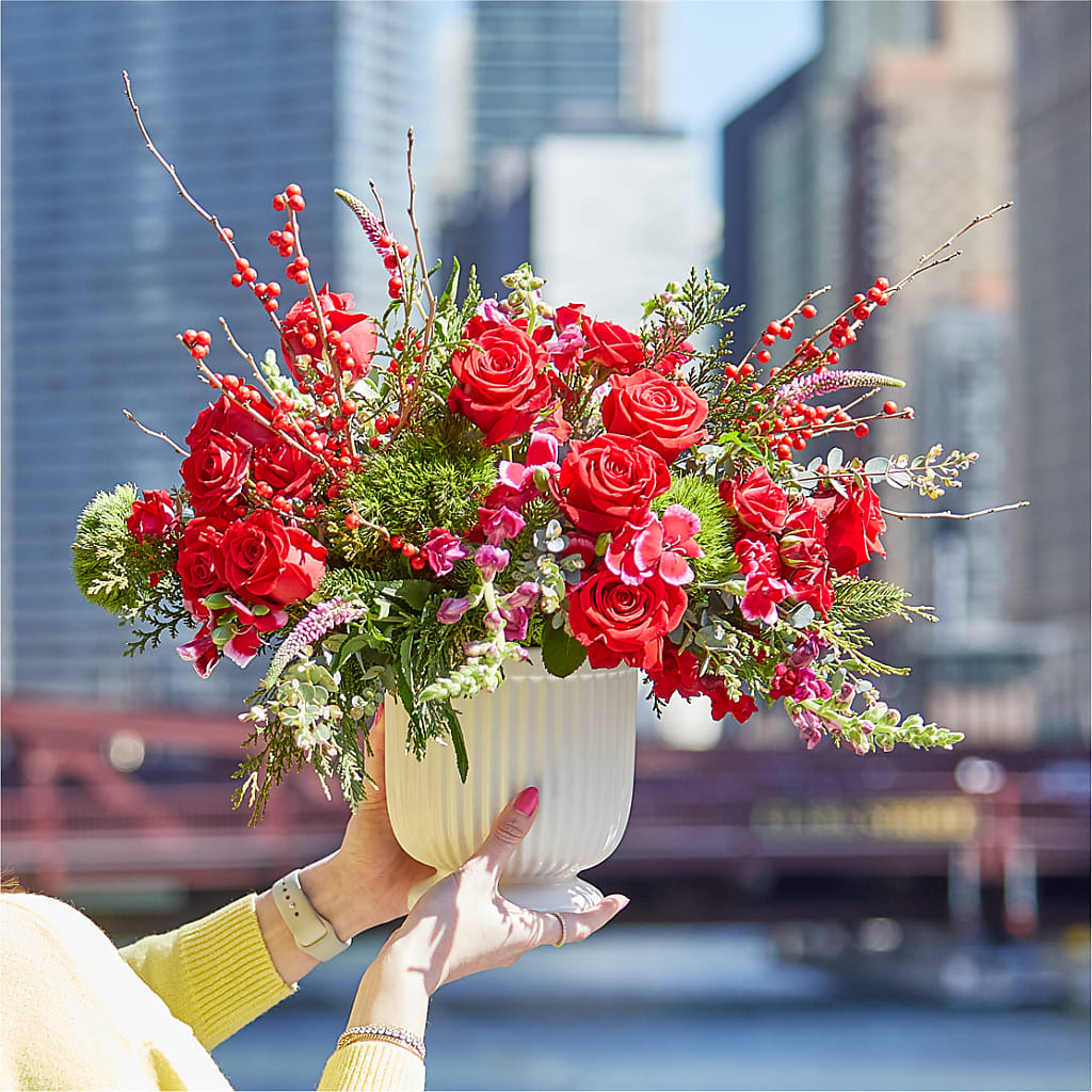 Big Red Bow Bouquet – Akd Florist, Santa Maria CA