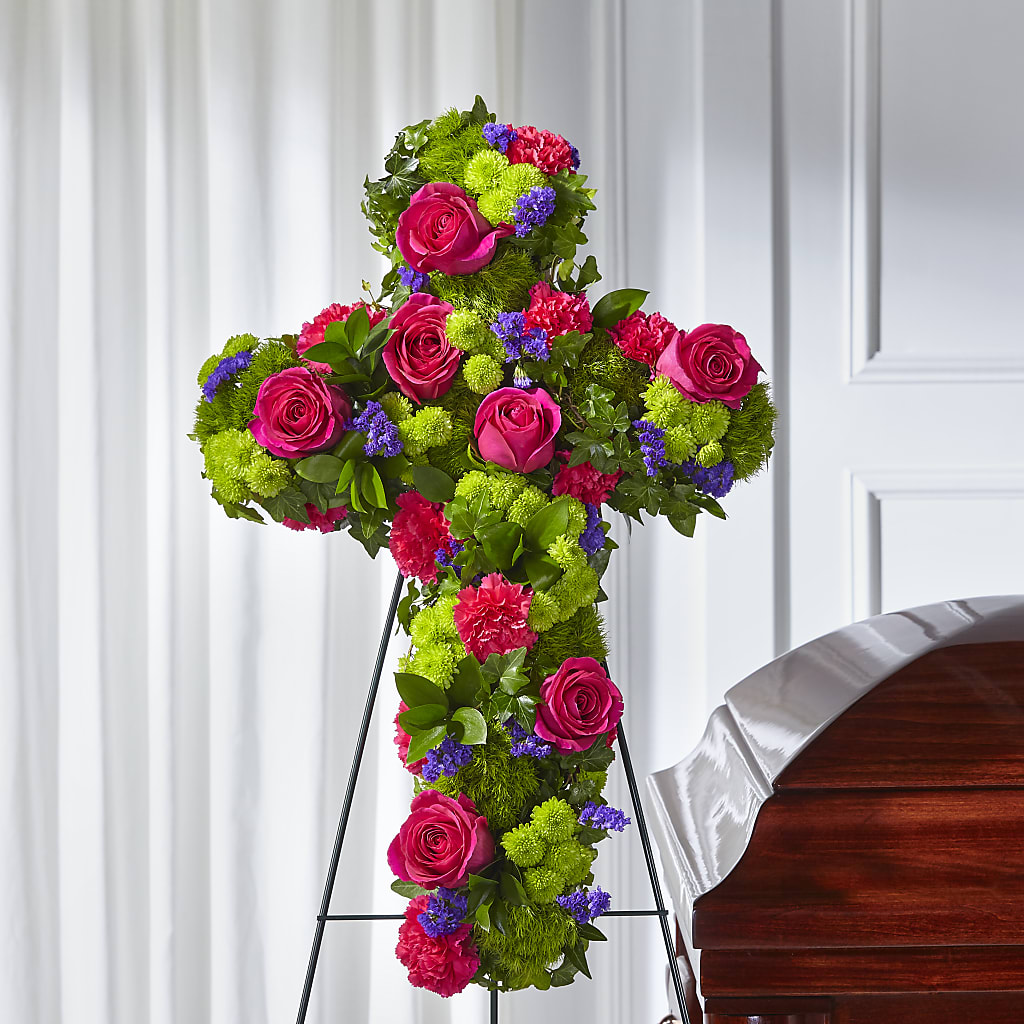Tribute Rose Floral Cross – Akd Florist, Santa Maria CA