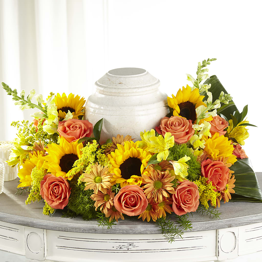 Faithful Sunflower Cremation Adornment – Akd Florist, Santa Maria CA