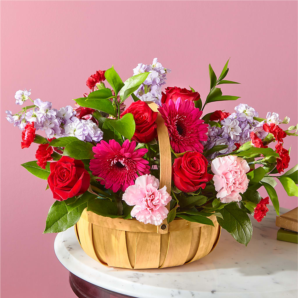 Pink Picnic Basket – Akd Florist, Santa Maria CA
