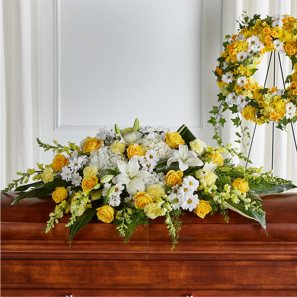 Golden Harmony Casket Spray – Akd Florist, Santa Maria CA