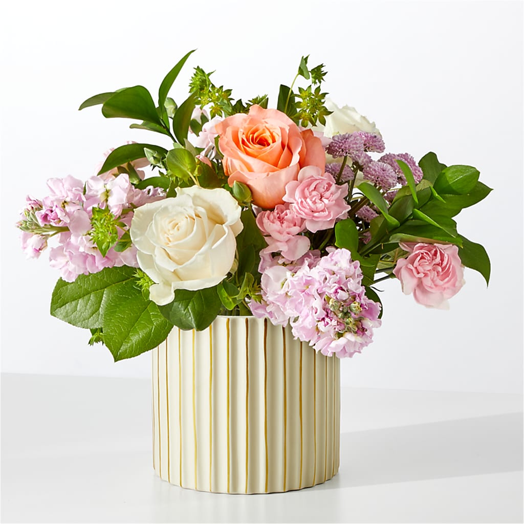 French Market Bouquet with Ivory Vase – Akd Florist, Santa Maria CA