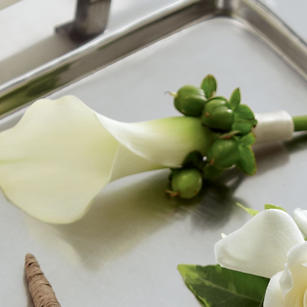 White Calla Boutonniere – Akd Florist, Santa Maria CA
