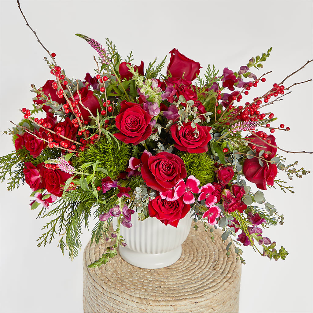Big Red Bow Bouquet –  Akd Florist, Santa Maria CA