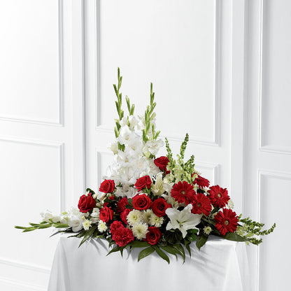 Crimson & White Arrangement –  Akd Florist, Santa Maria CA
