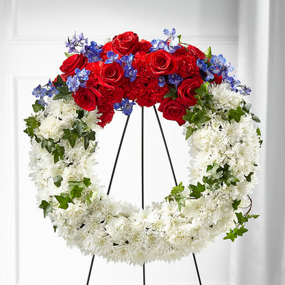 Patriotic Passion Wreath –  Akd Florist, Santa Maria CA