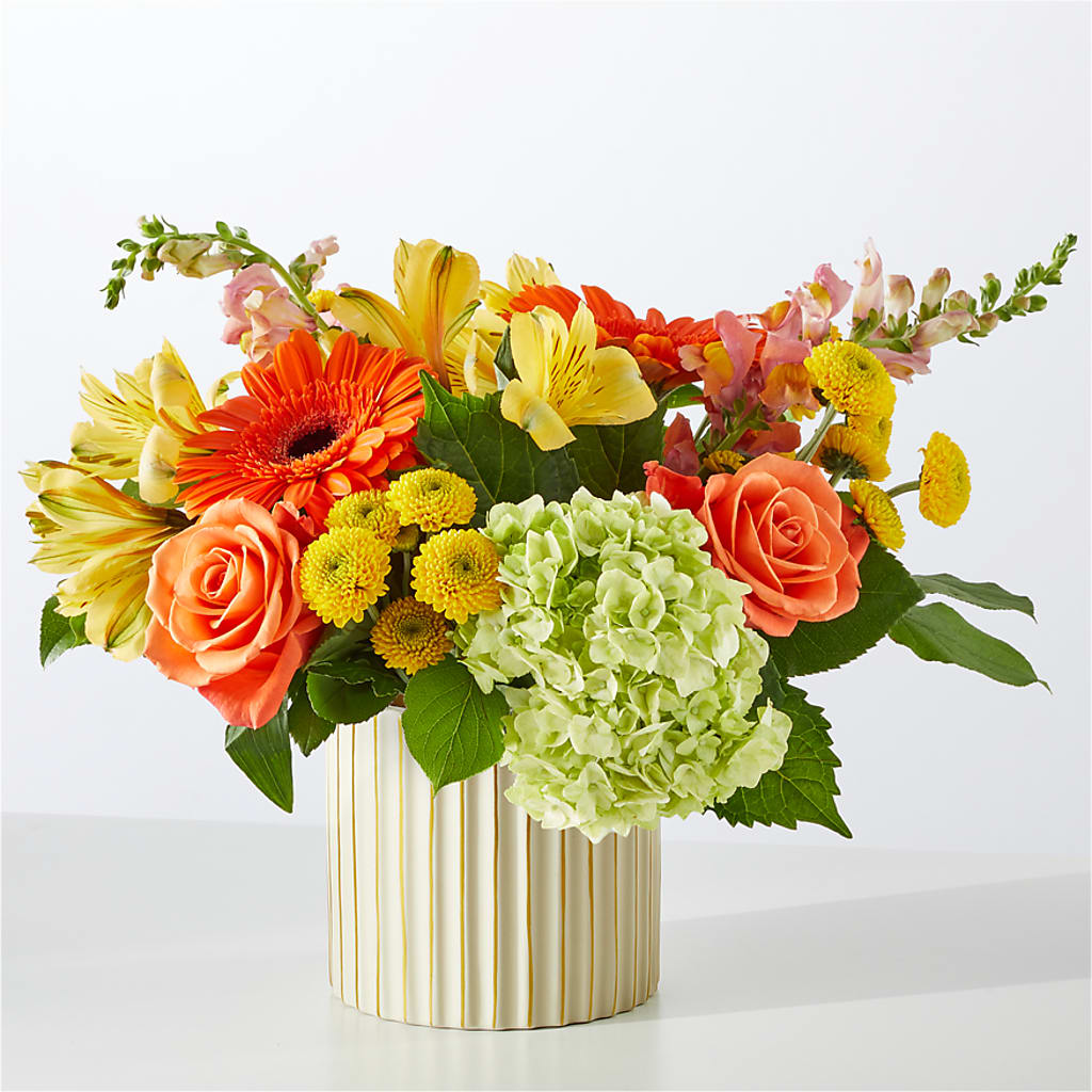 Autumn Sunshine Bouquet with Ivory Vase –  Akd Florist, Santa Maria CA