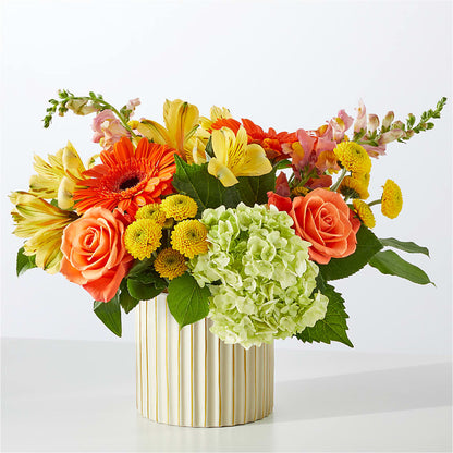 Autumn Sunshine Bouquet with Ivory Vase –  Akd Florist, Santa Maria CA