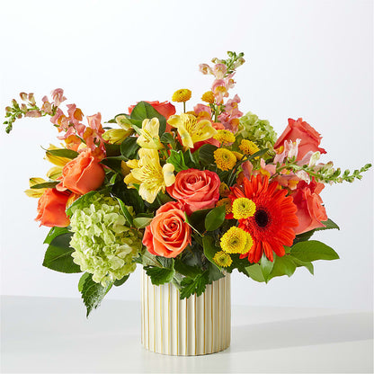 Autumn Sunshine Bouquet with Ivory Vase –  Akd Florist, Santa Maria CA