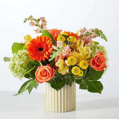 Autumn Sunshine Bouquet with Ivory Vase –  Akd Florist, Santa Maria CA