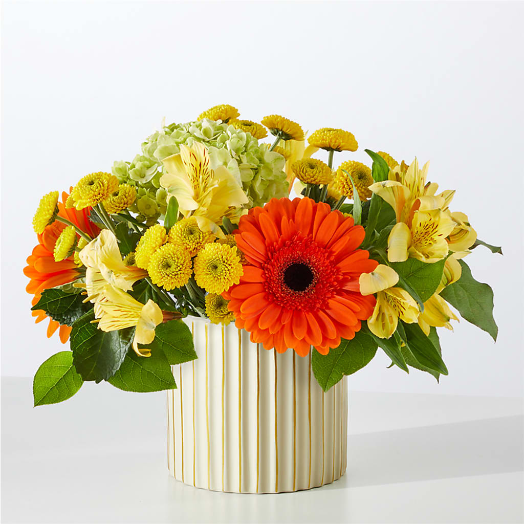 Autumn Sunshine Bouquet with Ivory Vase –  Akd Florist, Santa Maria CA