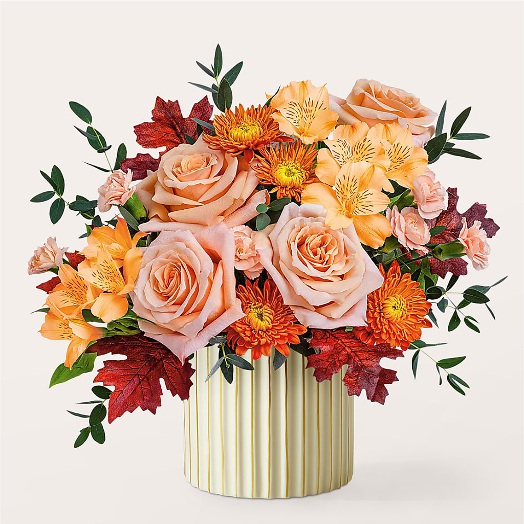 Spiced Latte Bouquet with Ivory Vase –  Akd Florist, Santa Maria CA