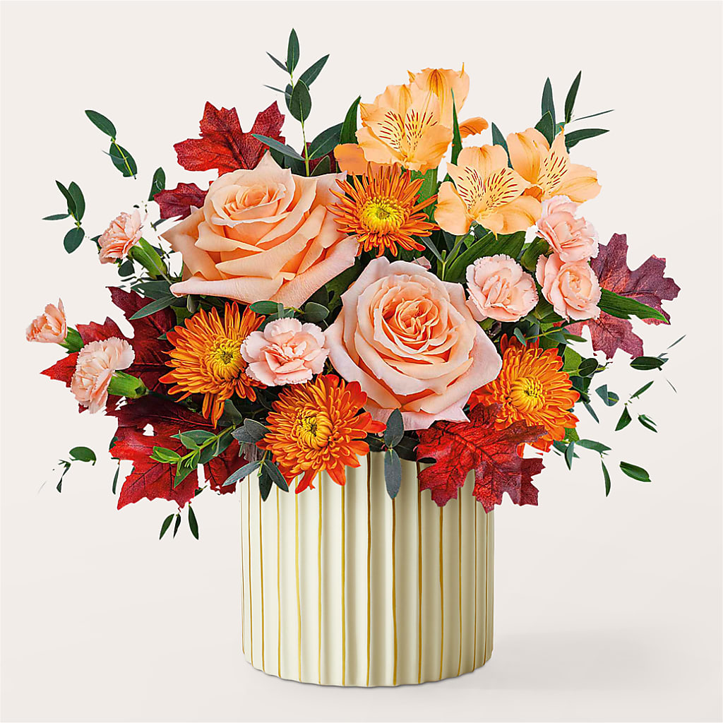 Spiced Latte Bouquet with Ivory Vase –  Akd Florist, Santa Maria CA