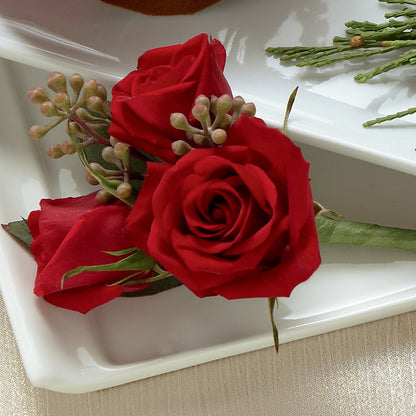 Red Spray Rose Boutonniere –  Akd Florist, Santa Maria CA