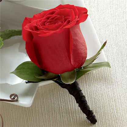Red Rose Boutonniere –  Akd Florist, Santa Maria CA